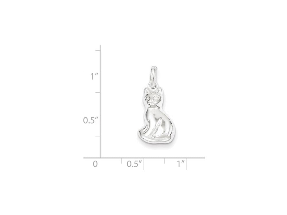 FJC Finejewelers Sterling Silver Cat Charm