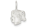 FJC Finejewelers Sterling Silver Girl Head Charm
