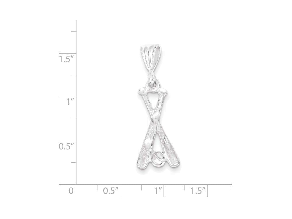 FJC Finejewelers Sterling Silver Two Bats and A Ball Charm