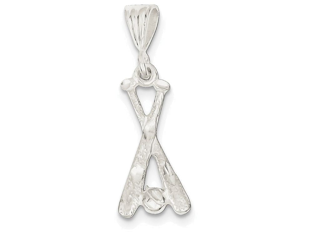 FJC Finejewelers Sterling Silver Two Bats and A Ball Charm