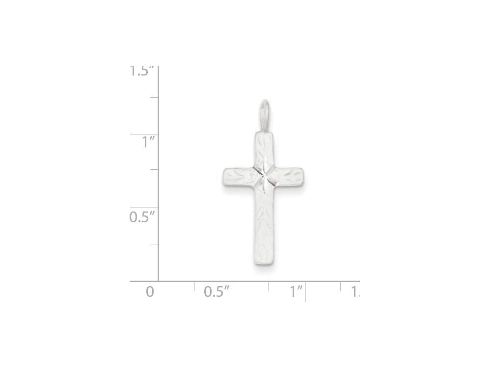 FJC Finejewelers Sterling Silver Bright-cut Cross Pendant Necklace - Chain Included