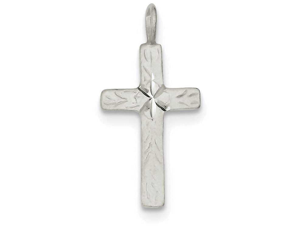 FJC Finejewelers Sterling Silver Bright-cut Cross Pendant Necklace - Chain Included