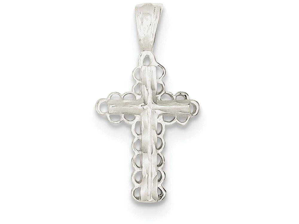 FJC Finejewelers Sterling Silver Budded Cross Pendant Necklace - Chain Included