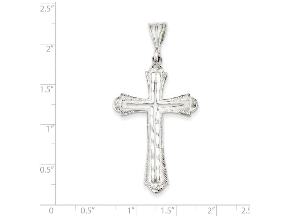 FJC Finejewelers Sterling Silver Bright-cut Cross Pendant Necklace - Chain Included