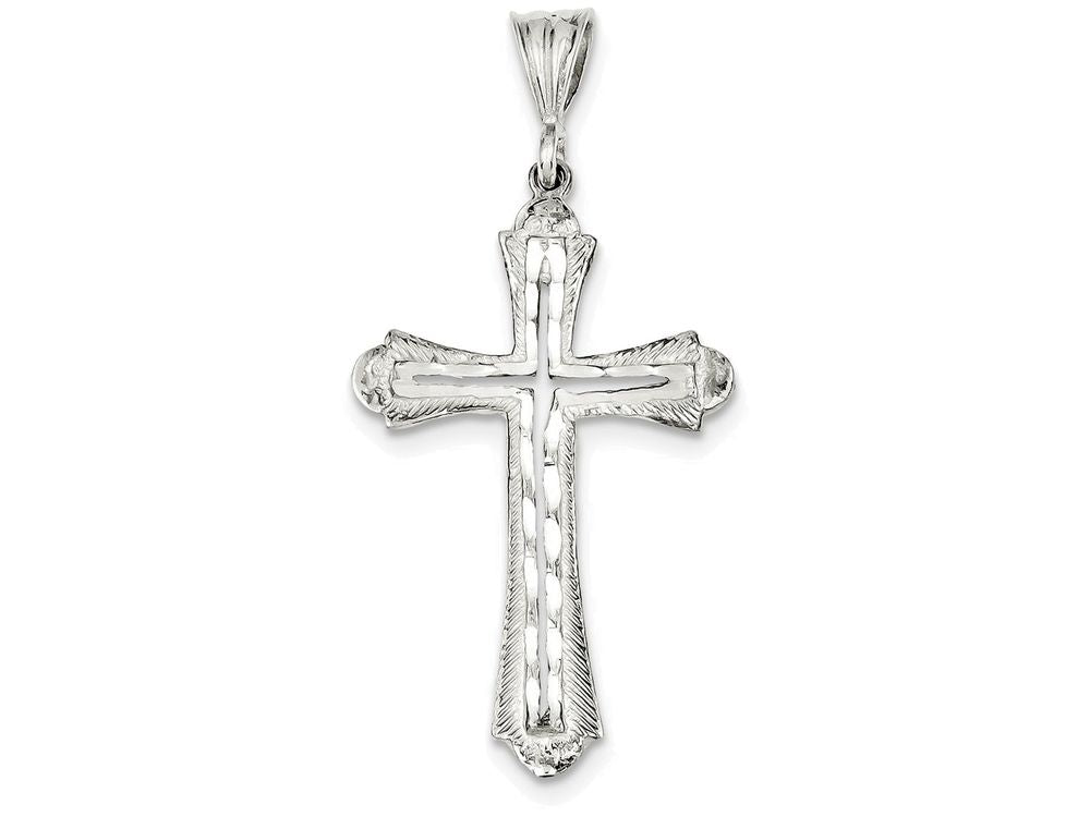 FJC Finejewelers Sterling Silver Bright-cut Cross Pendant Necklace - Chain Included