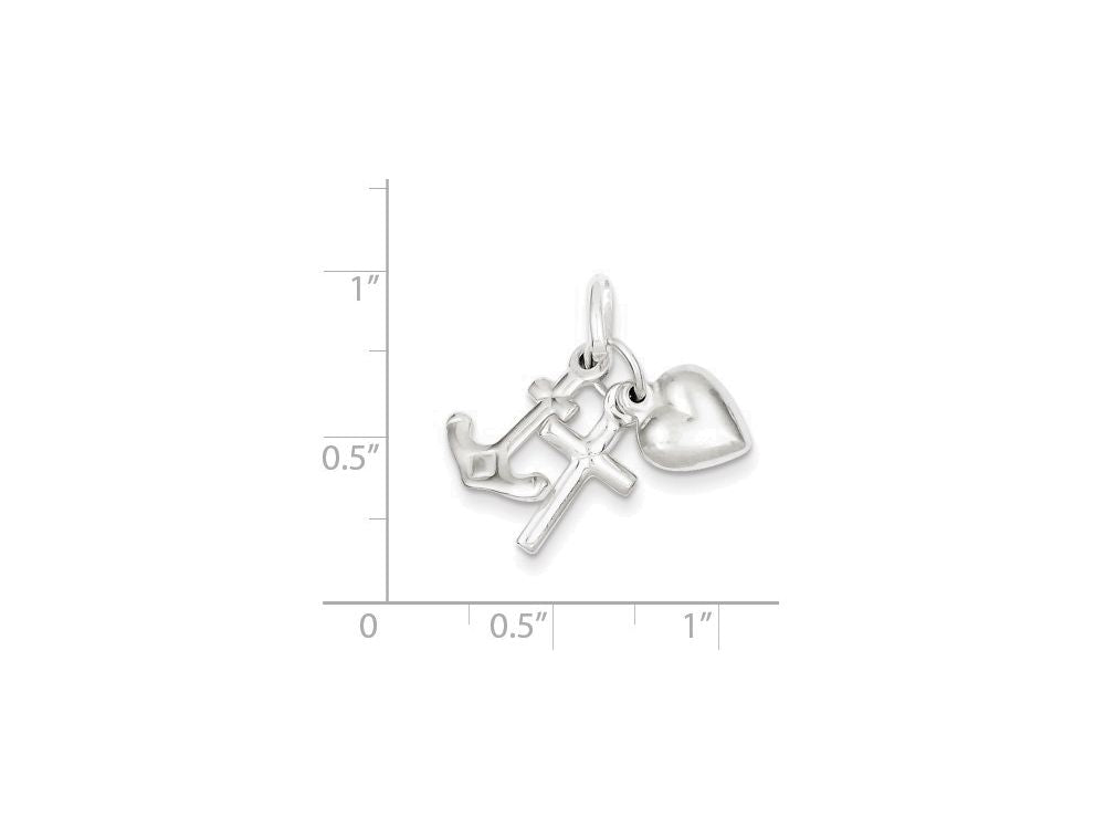 FJC Finejewelers Sterling Silver Faith, Hope and Charity Charm