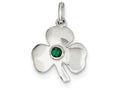 FJC Finejewelers Sterling Silver Clover With Green Glass Charm