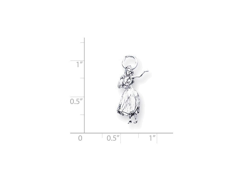 FJC Finejewelers Sterling Silver Hula Dancer Charm