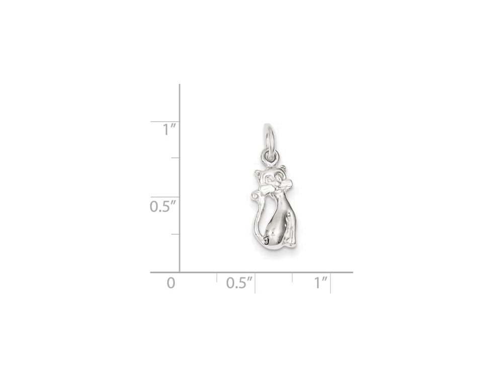 FJC Finejewelers Sterling Silver Cat Charm