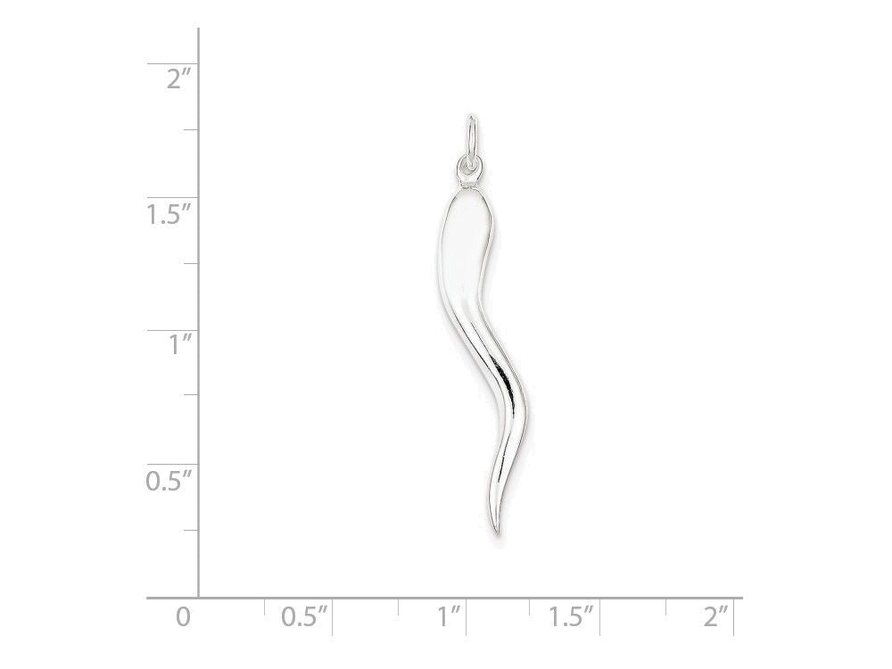 FJC Finejewelers Sterling Silver Italian Horn Pendant Necklace - Chain Included