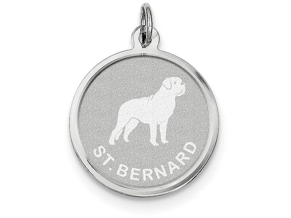 FJC Finejewelers Sterling Silver St. Bernard Disc Charm