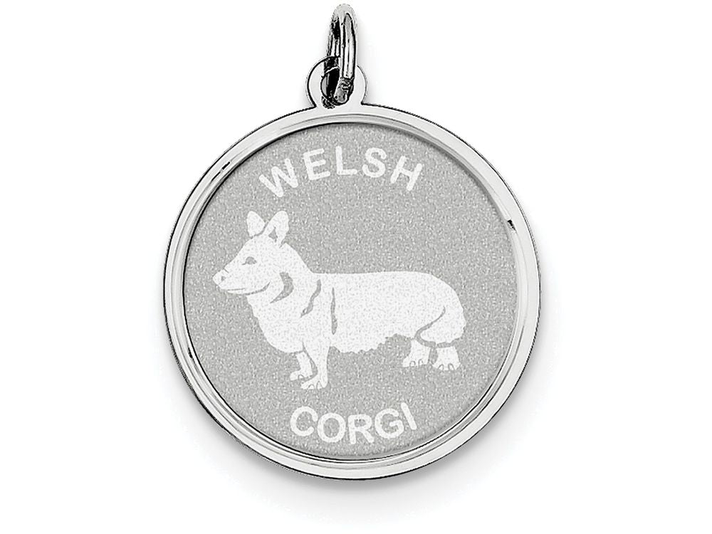 FJC Finejewelers Sterling Silver Welsh Corgi Disc Charm