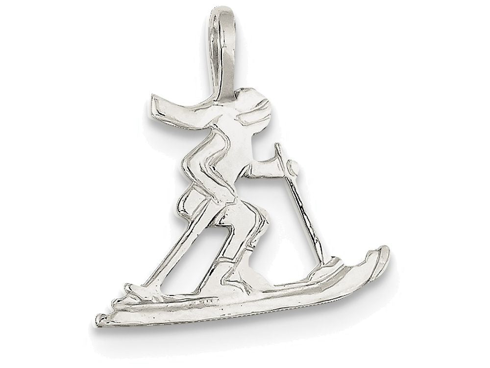 FJC Finejewelers Sterling Silver Skier Pendant Necklace - Chain Included