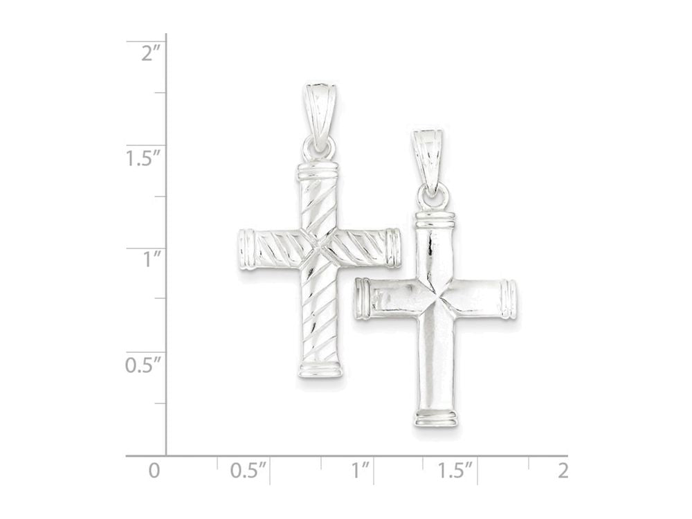 FJC Finejewelers Sterling Silver Reversible Cross Pendant Necklace - Chain Included