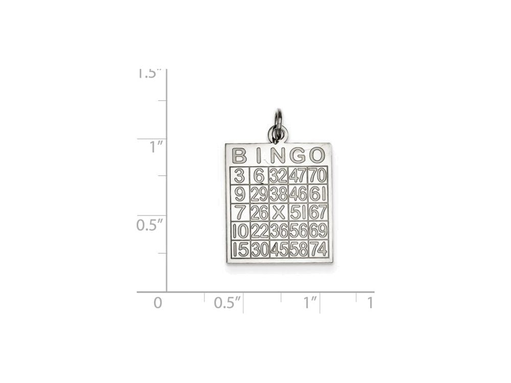 FJC Finejewelers Sterling Silver Bingo Card Pendant Necklace - Chain Included