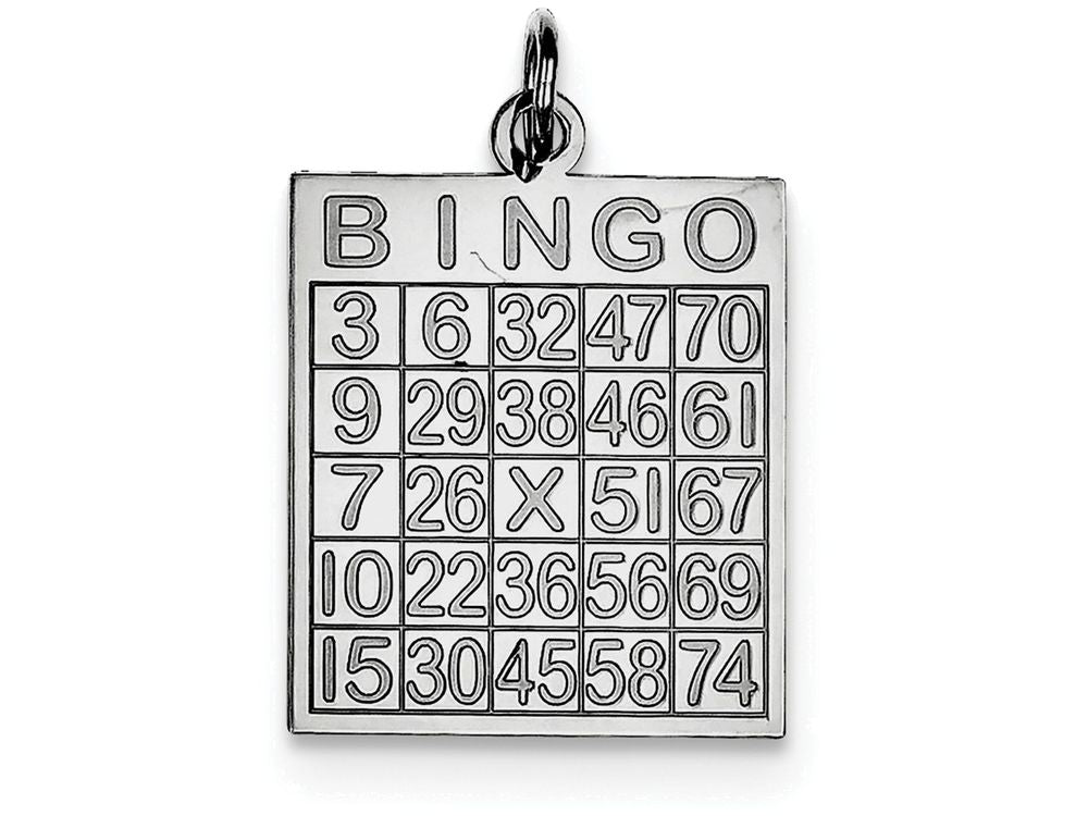 FJC Finejewelers Sterling Silver Bingo Card Pendant Necklace - Chain Included