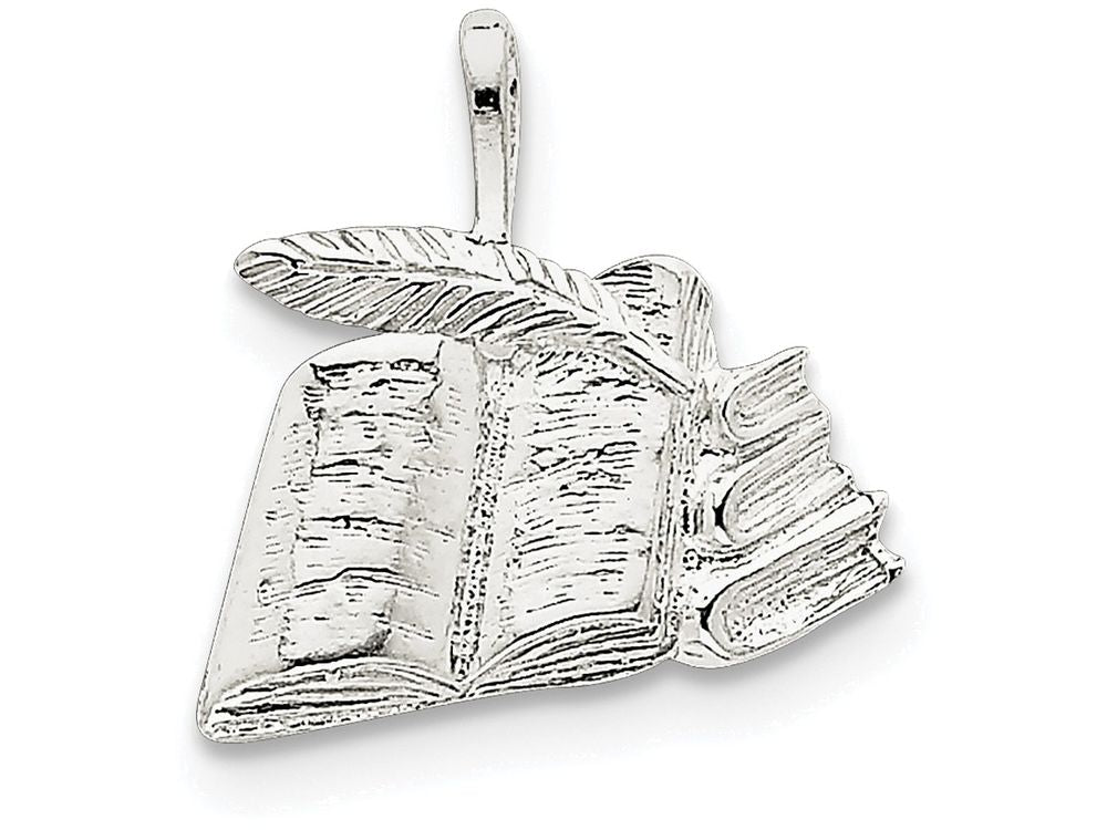 FJC Finejewelers Sterling Silver Books With Quill Charm