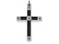 FJC Finejewelers Sterling Silver Enameled and Blue Cubic Zirconia Cross Pendant Necklace - Chain Included