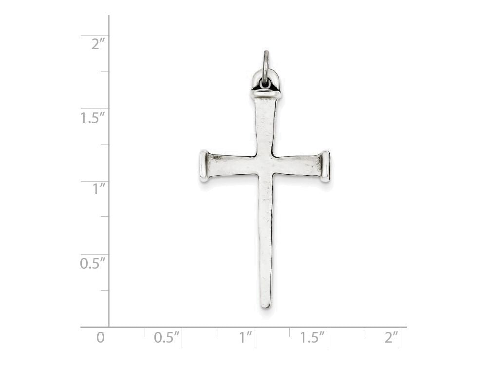 FJC Finejewelers Sterling Silver Antiqued Nail Cross Pendant Necklace - Chain Included