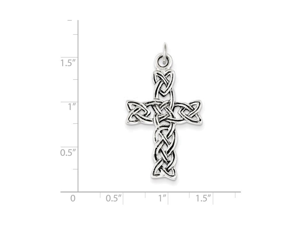 FJC Finejewelers Sterling Silver Antiqued Celtic Cross Pendant Necklace - Chain Included