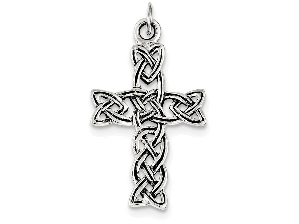FJC Finejewelers Sterling Silver Antiqued Celtic Cross Pendant Necklace - Chain Included