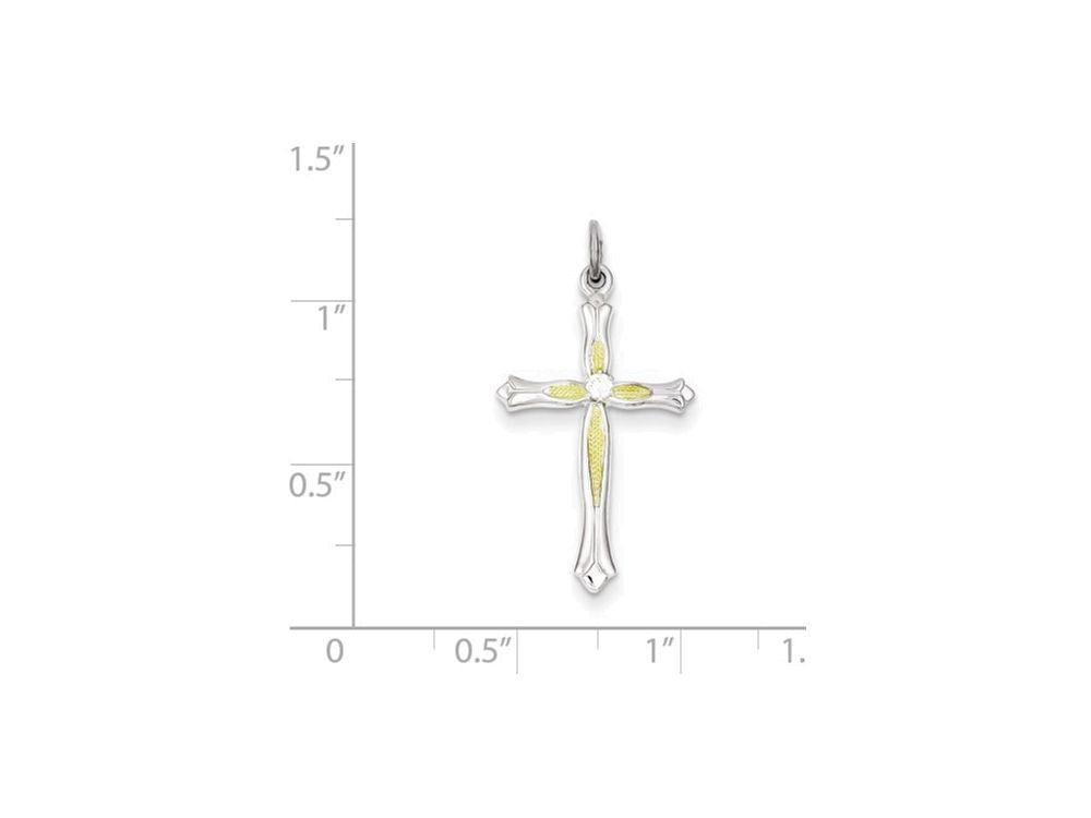 FJC Finejewelers Sterling Silver Cubic Zirconia Cross Pendant Necklace - Chain Included