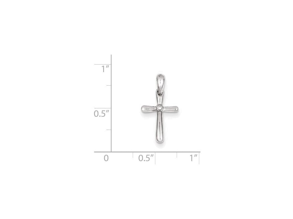 FJC Finejewelers Sterling Silver Cubic Zirconia Cross Pendant Necklace - Chain Included