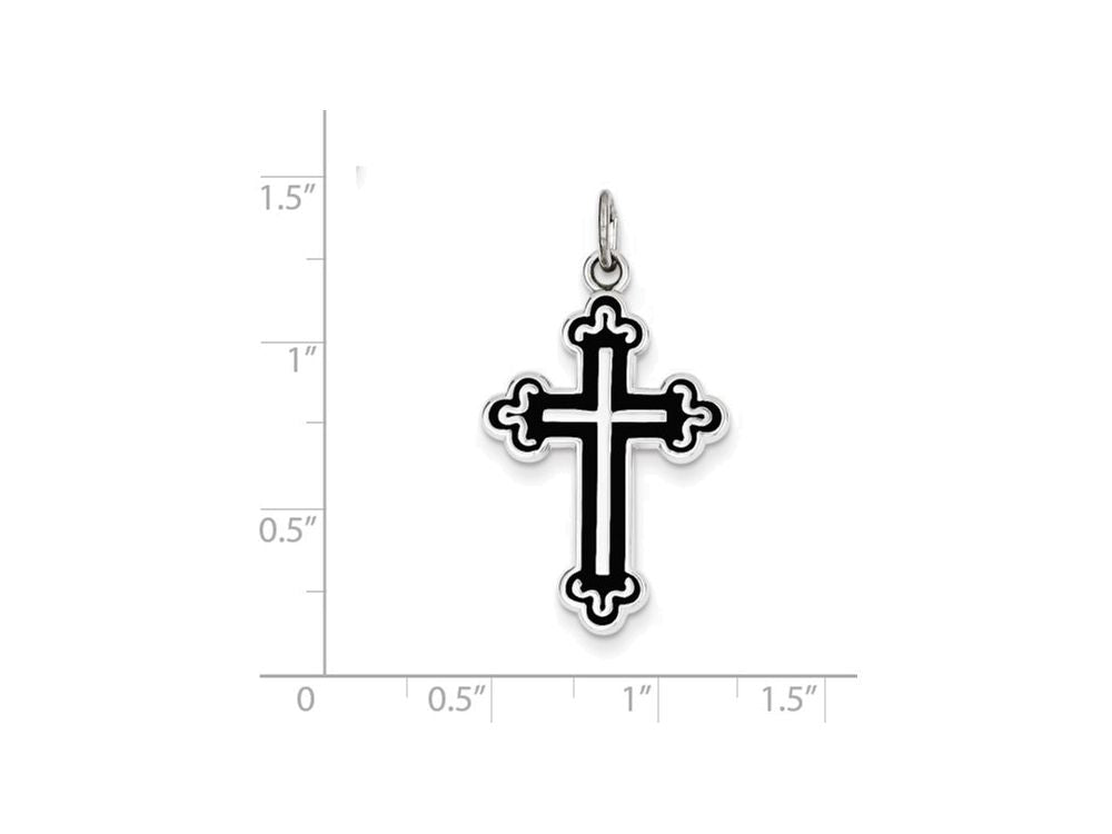 FJC Finejewelers Sterling Silver Enameled Cross Pendant Necklace - Chain Included
