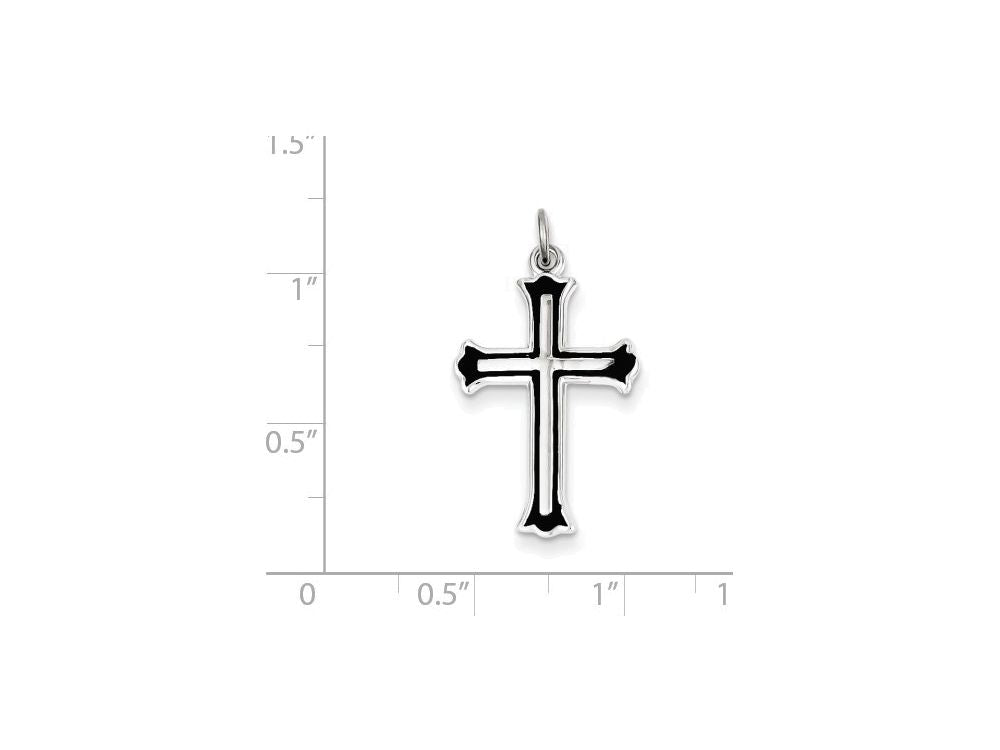 FJC Finejewelers Sterling Silver Enameled Cross Charm