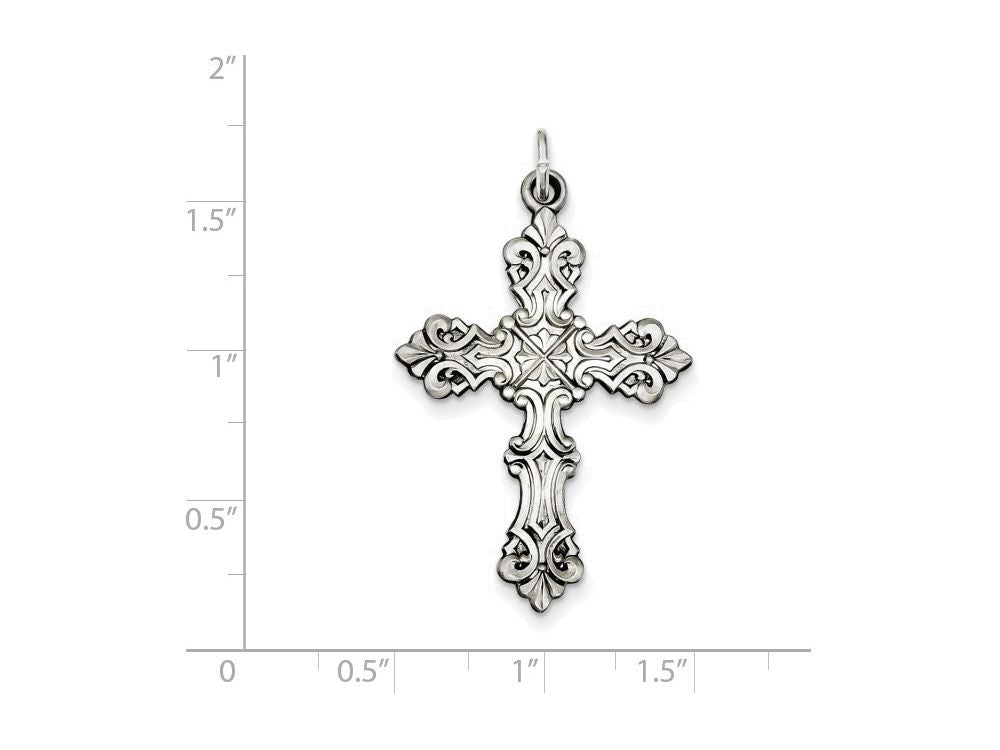 FJC Finejewelers Sterling Silver Antiqued Cross Pendant Necklace - Chain Included