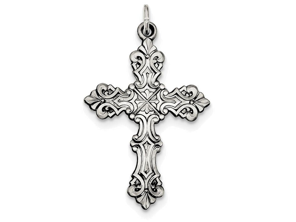 FJC Finejewelers Sterling Silver Antiqued Cross Pendant Necklace - Chain Included