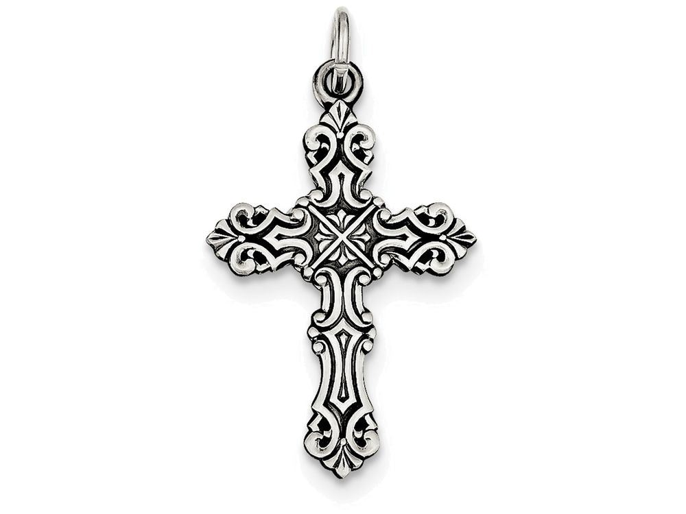 FJC Finejewelers Sterling Silver Antiqued Cross Pendant Necklace - Chain Included