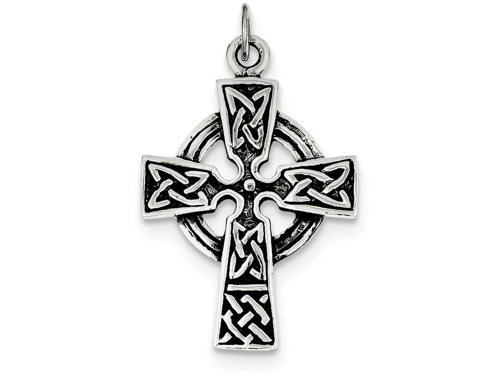 FJC Finejewelers Sterling Silver Antiqued Celtic Cross Charm