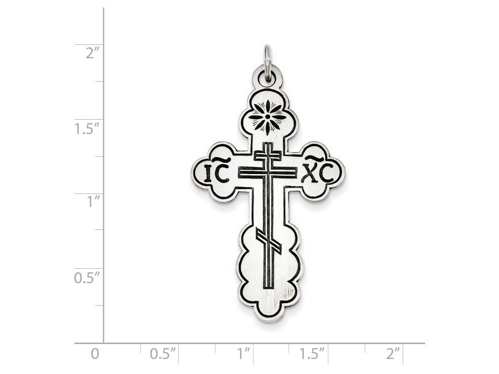 FJC Finejewelers Sterling Silver Eastern Orthodox Cross Charm