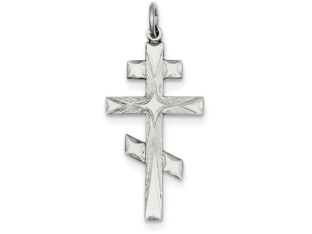FJC Finejewelers Sterling Silver Eastern Orthodox Cross Pendant Necklace - Chain Included
