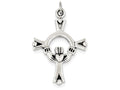 FJC Finejewelers Sterling Silver Antiqued Claddagh Cross Charm