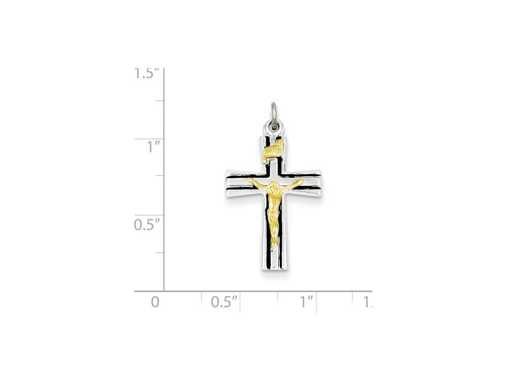 FJC Finejewelers Sterling Silver Inri Crucifix Charm