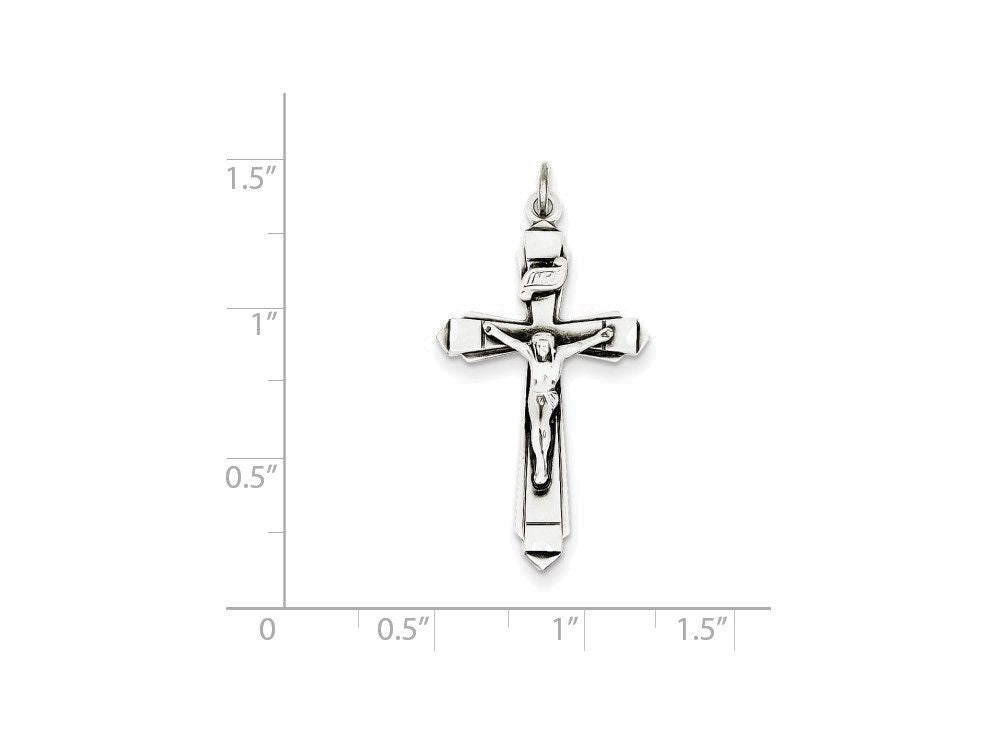 FJC Finejewelers Sterling Silver Antiqued Crucifix Pendant Necklace - Chain Included