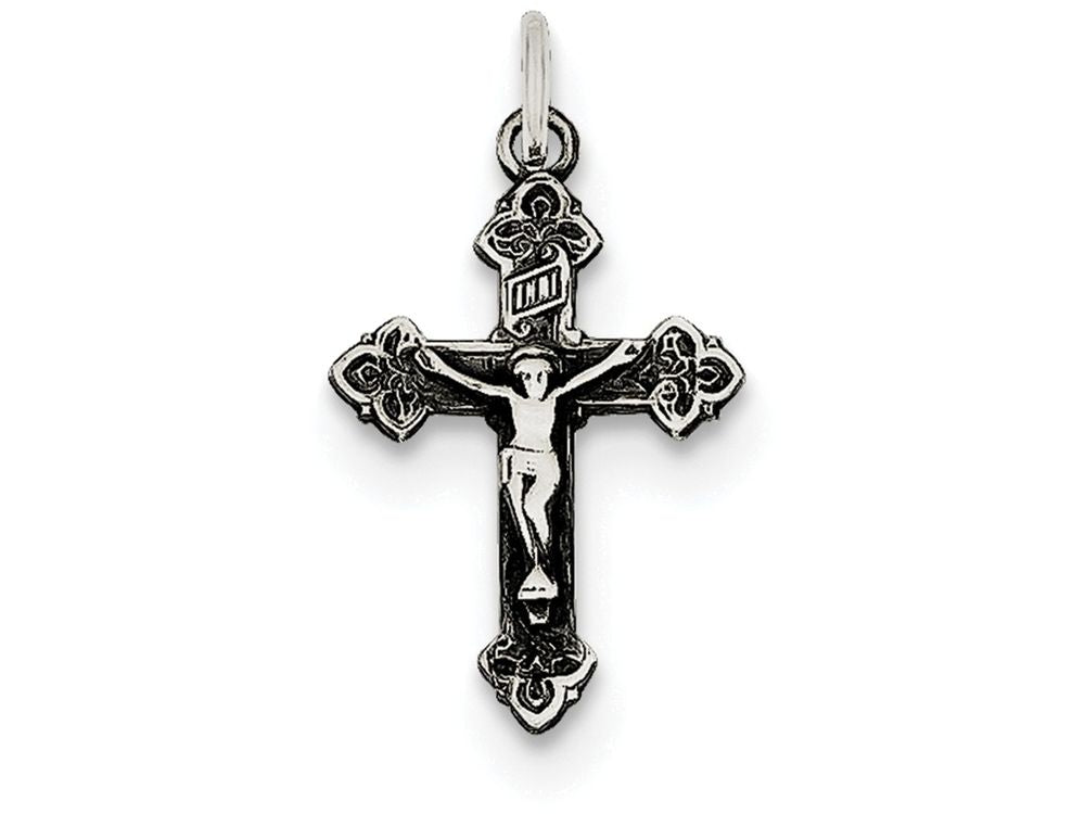 FJC Finejewelers Sterling Silver Antiqued Inri Crucifix Pendant Necklace - Chain Included