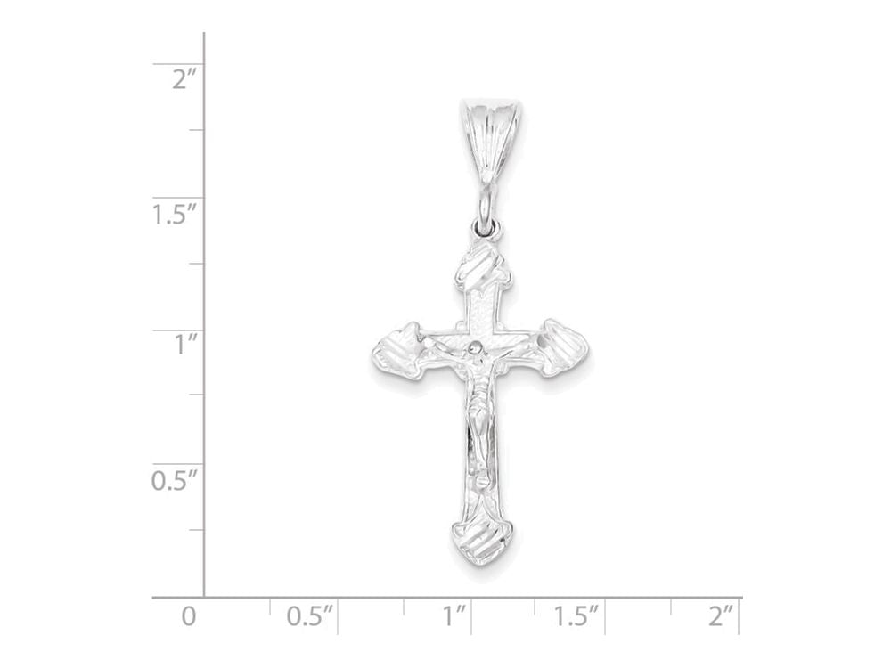 FJC Finejewelers Sterling Silver Bright-cut Crucifix Pendant Necklace - Chain Included