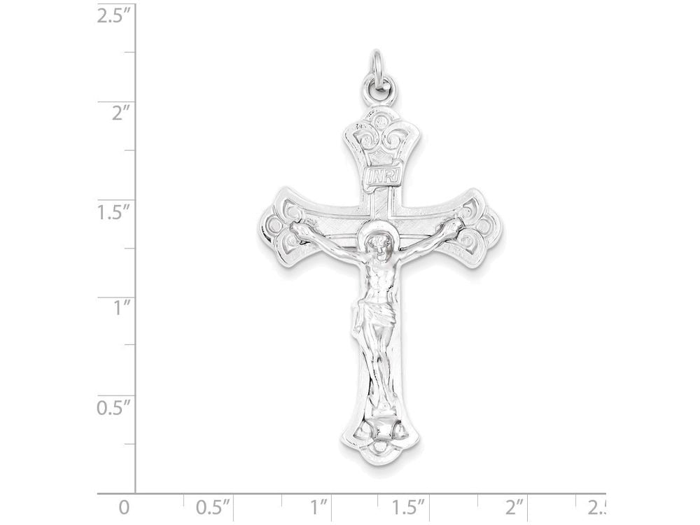 FJC Finejewelers Sterling Silver Inri Crucifix Pendant Necklace - Chain Included