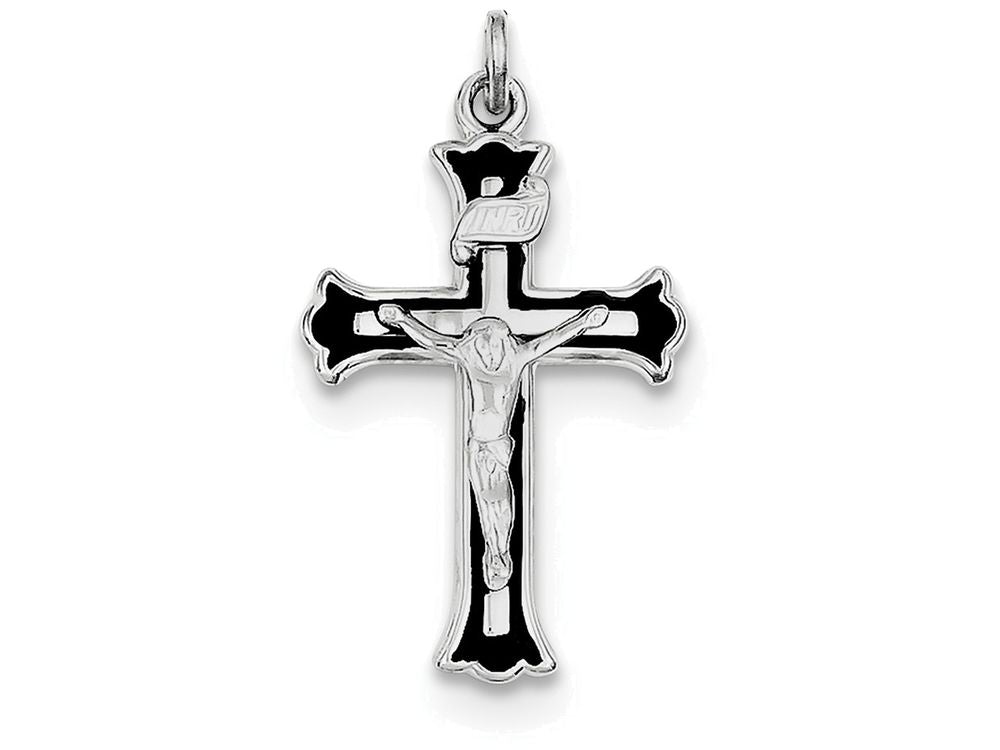 FJC Finejewelers Sterling Silver Enameled Inri Crucifix Charm