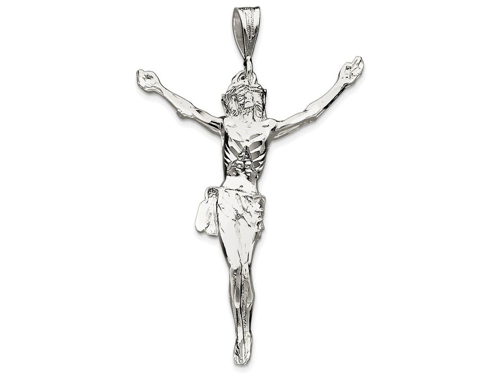 FJC Finejewelers Sterling Silver Corpus (crucified Christ) Pendant Necklace - Chain Included