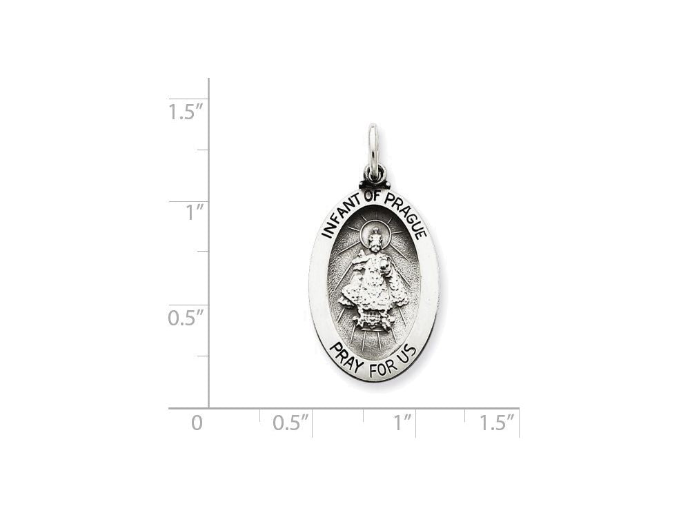 FJC Finejewelers Sterling Silver Antiqued Infant Of Prague Medal Pendant Necklace - Chain Included