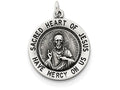 FJC Finejewelers Sterling Silver Sacred Heart Of Jesus Medal Pendant Necklace - Chain Included