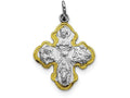 FJC Finejewelers Sterling Silver 4-way Medal Pendant Necklace - Chain Included