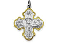 FJC Finejewelers Sterling Silver 4-way Medal Pendant Necklace - Chain Included