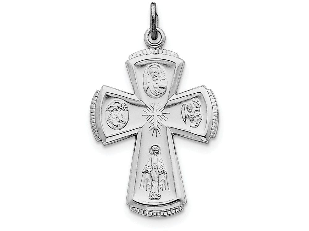 FJC Finejewelers Sterling Silver Satin Cross Pendant Necklace - Chain Included