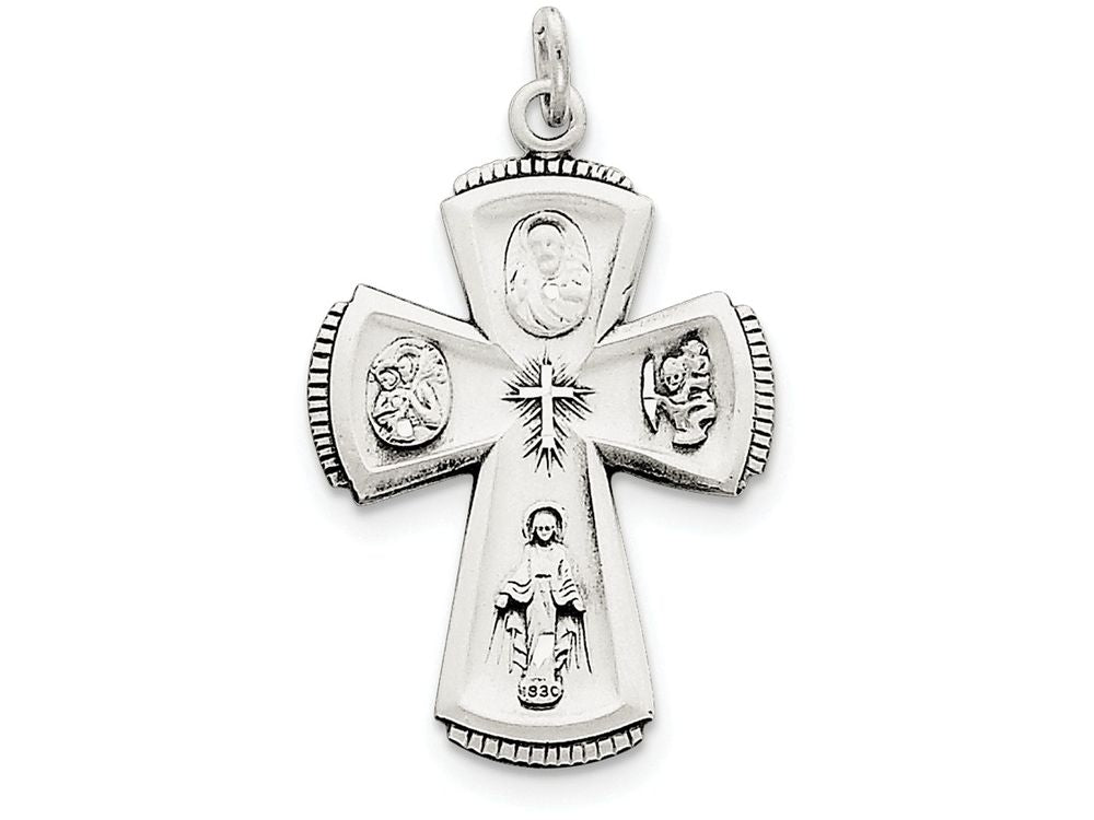 FJC Finejewelers Sterling Silver Antiqued Cross Pendant Necklace - Chain Included