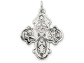 FJC Finejewelers Sterling Silver Antiqued 4-way Medal Pendant Necklace - Chain Included